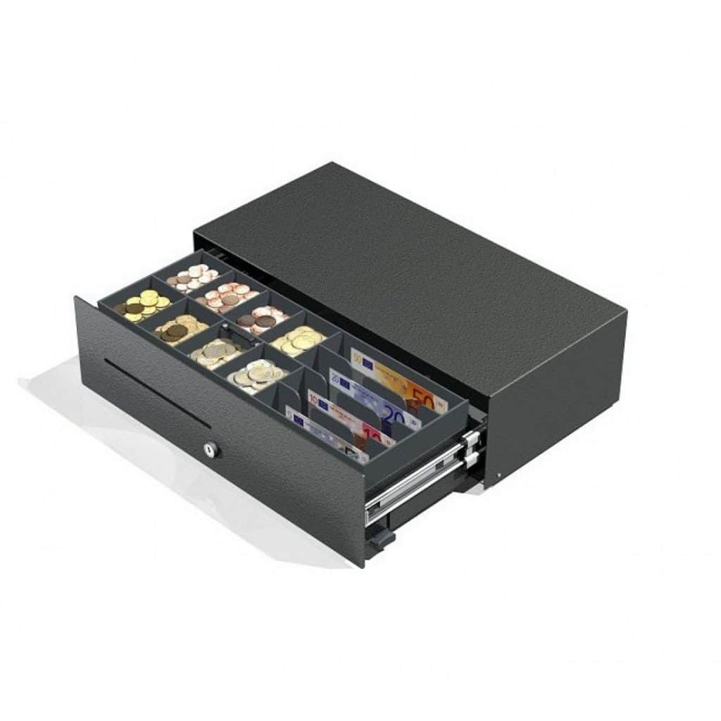 Kassensystem Hardware - Kassenladen in schwarz mit Geld in der Kassenkassette