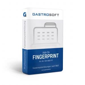 Verpackung einer professionellen Kassensoftwarelösung, Kassensystemlösung, Zusatzmodul - Add-On Fingerprint
