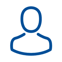 Person Icon blaue Kontur - Person für das Team und für Jobs für Kassensysteme von GastroSoft